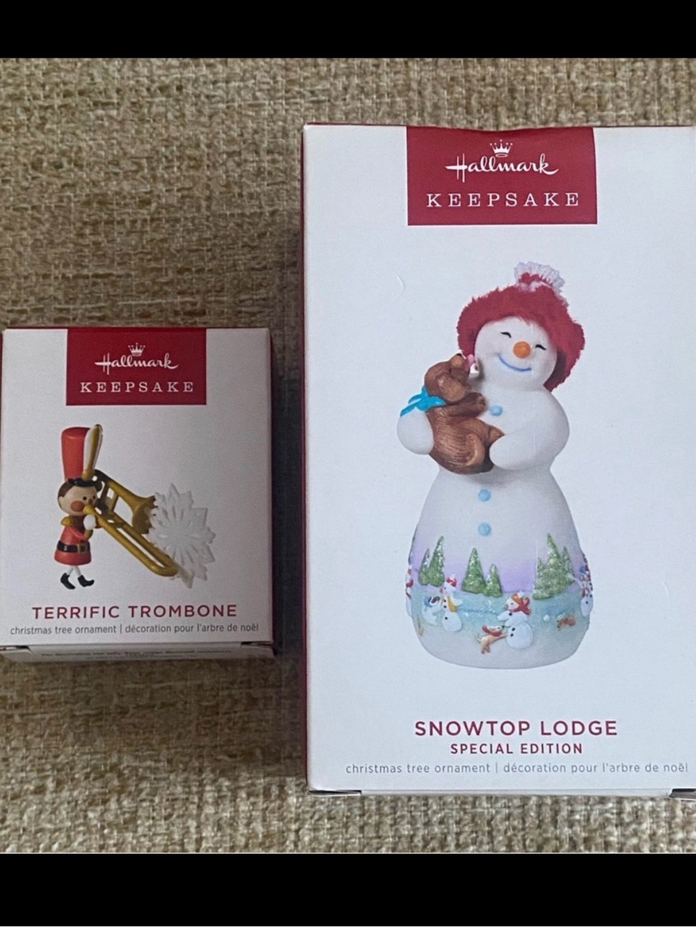 Set of 2 Christmas Hallmark Keepsake Ornaments